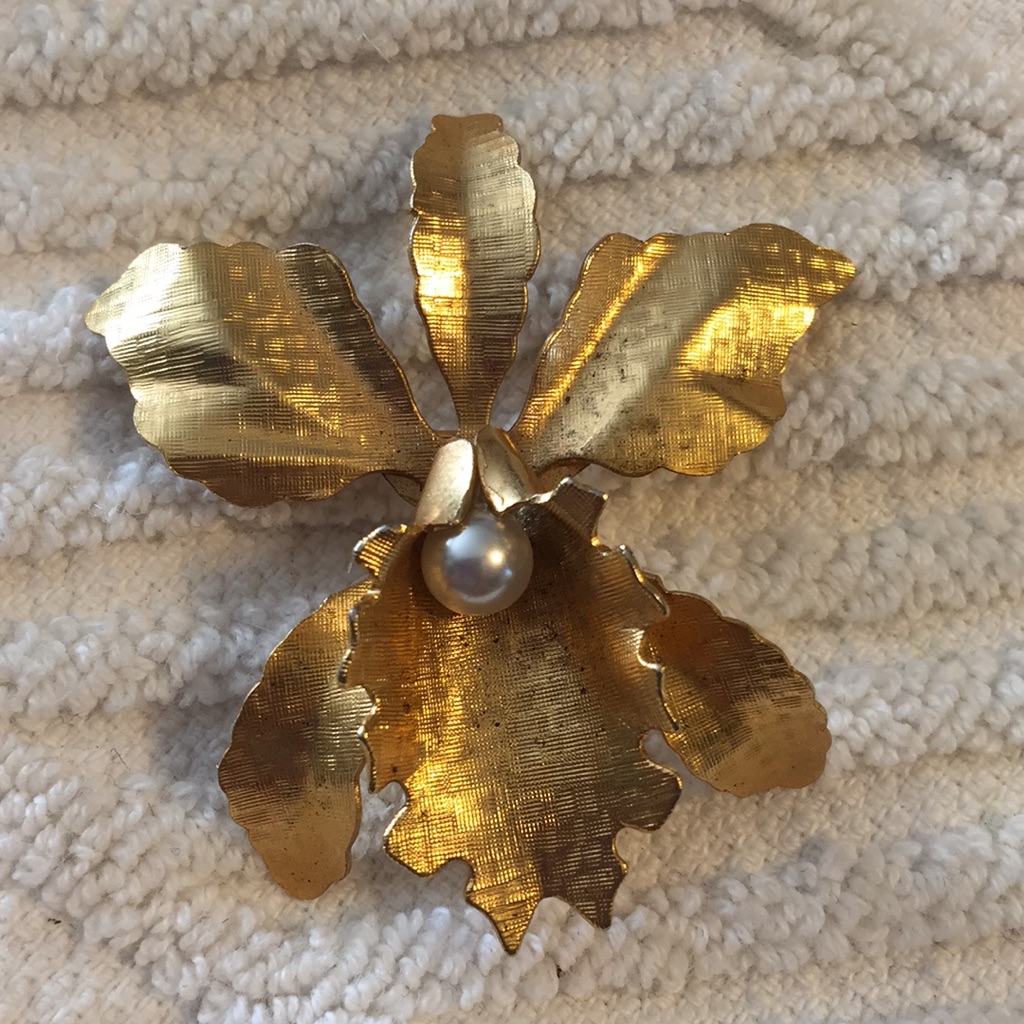 Vintage Gold Orchid Brooch Vintage Gold Orchid Brooch